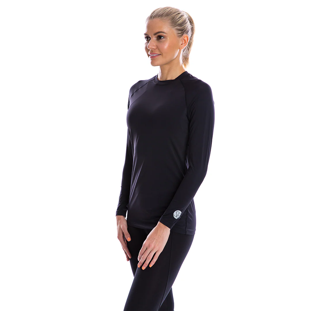 Women's Cooling Shirt Round Neck (Black) - Image 3