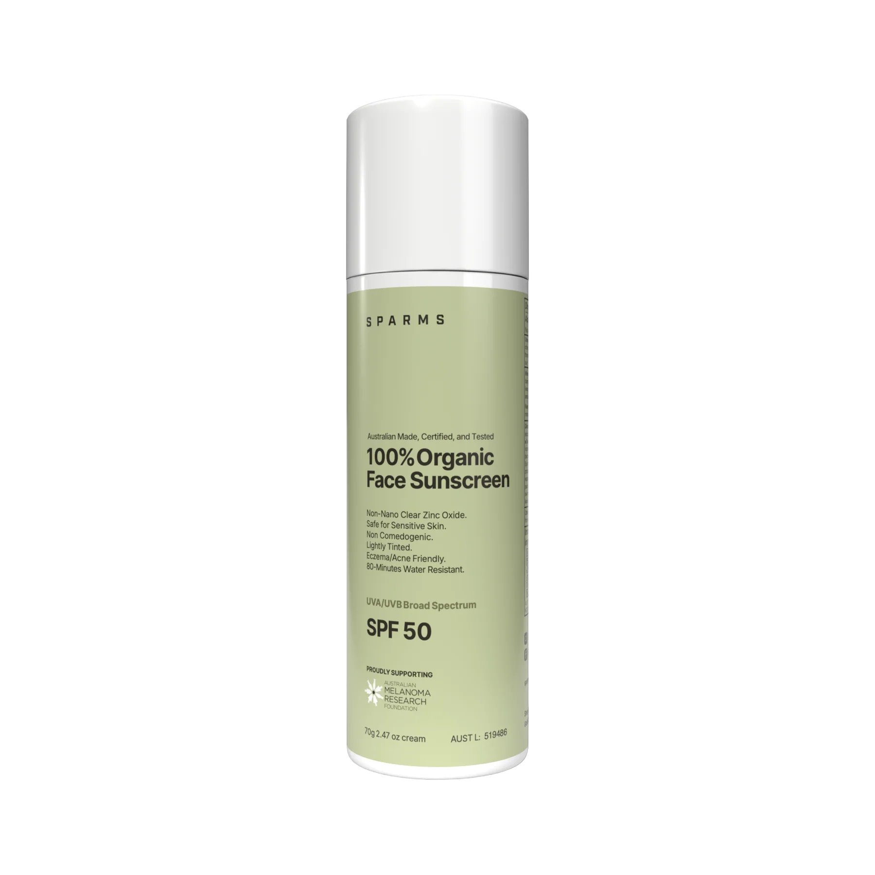 100% Organic Face Sunscreen
